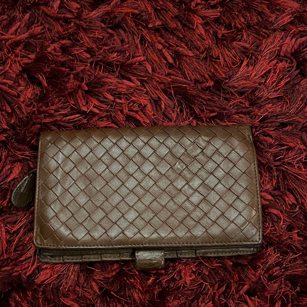 Bottega Veneta Brown Leather Card Holder Wallet‎
